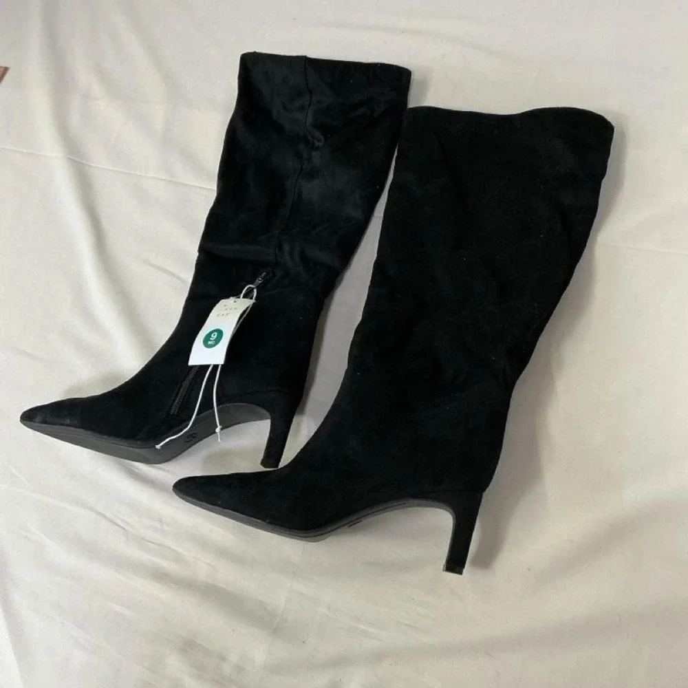 A New Day‎ Black Wide Calf Knee High Boots